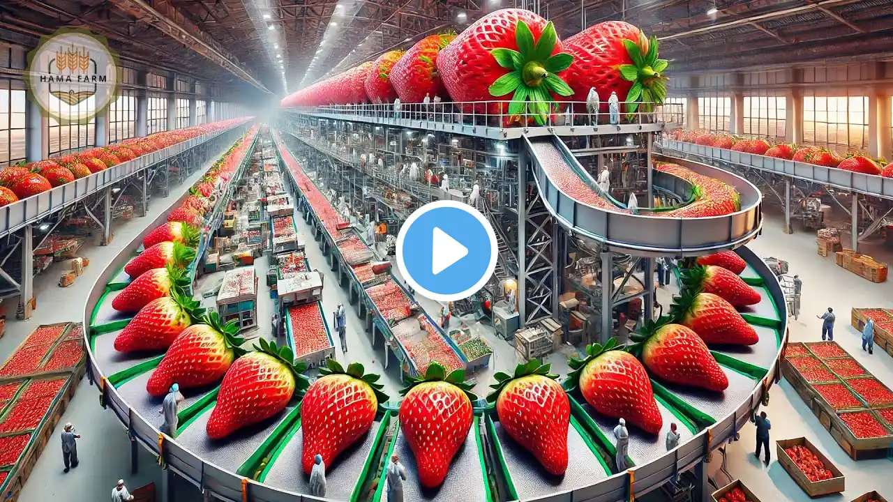 How To Process Hydroponic Strawberries In A Processing Factory | Modern Agriculture Technology