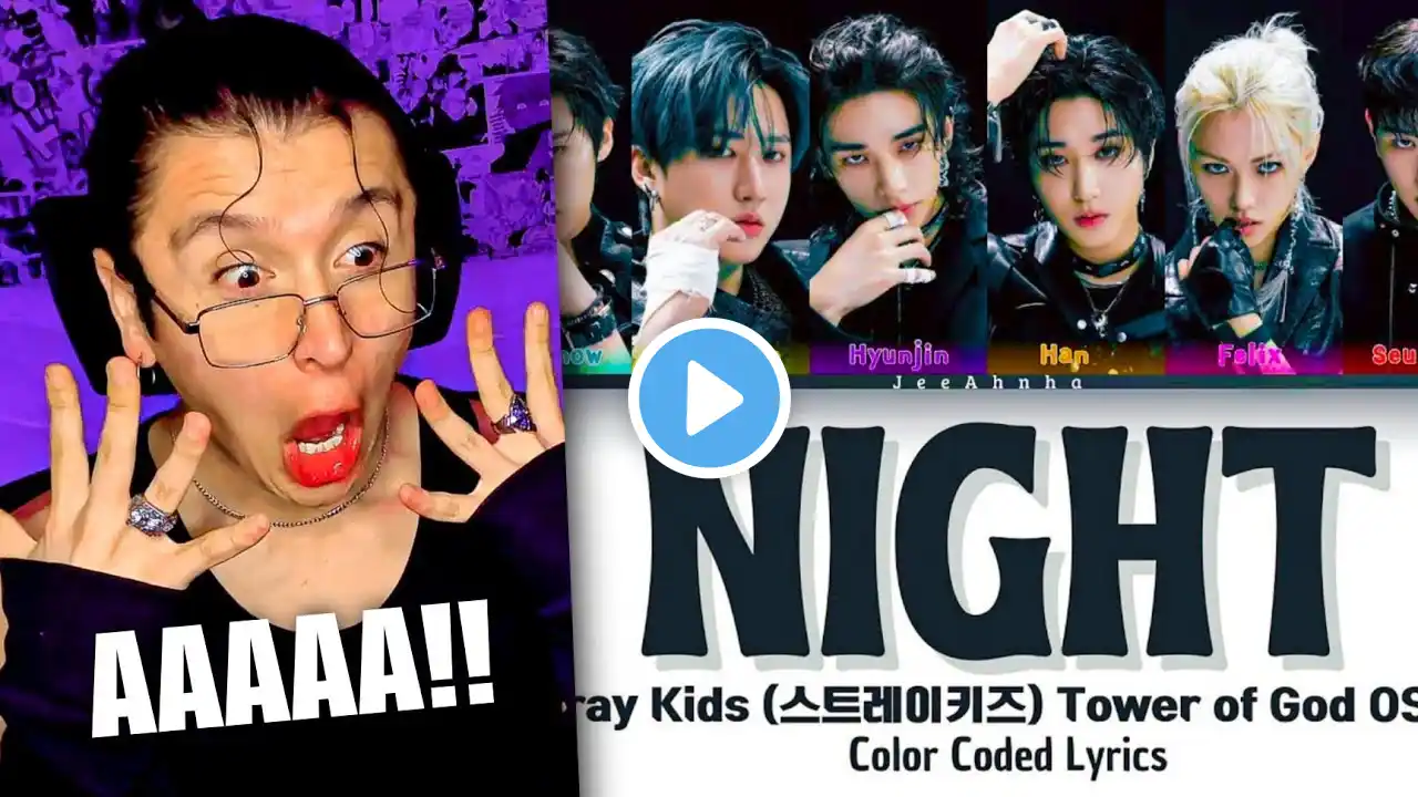 Stray Kids (스트레이 키즈) 'NIGHT' Lyrics [Tower of God 2 OST] | REACTION