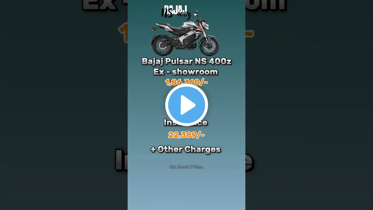 Bajaj Pulsar NS 400z Bike EMI 💵 Details ll Pulsar Bike Review, Bajaj bike mileage ll NS400z #shorts