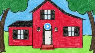 Unicorn house Drawing, Painting and Coloring for Kids &amp; Toddlers | How to Draw, Lesson #04 Art