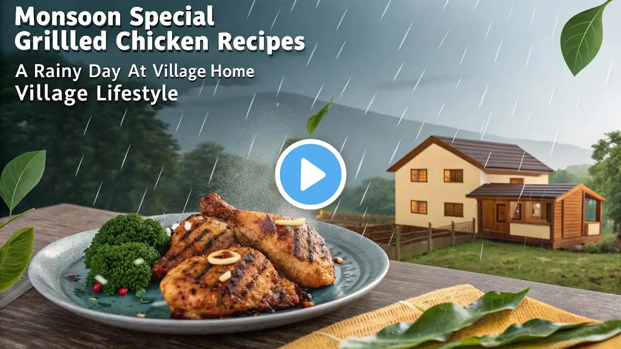 Monsoon Special | Grilled Chicken Recipes | A Rainy Day at Village Home | Village Lifestyle"