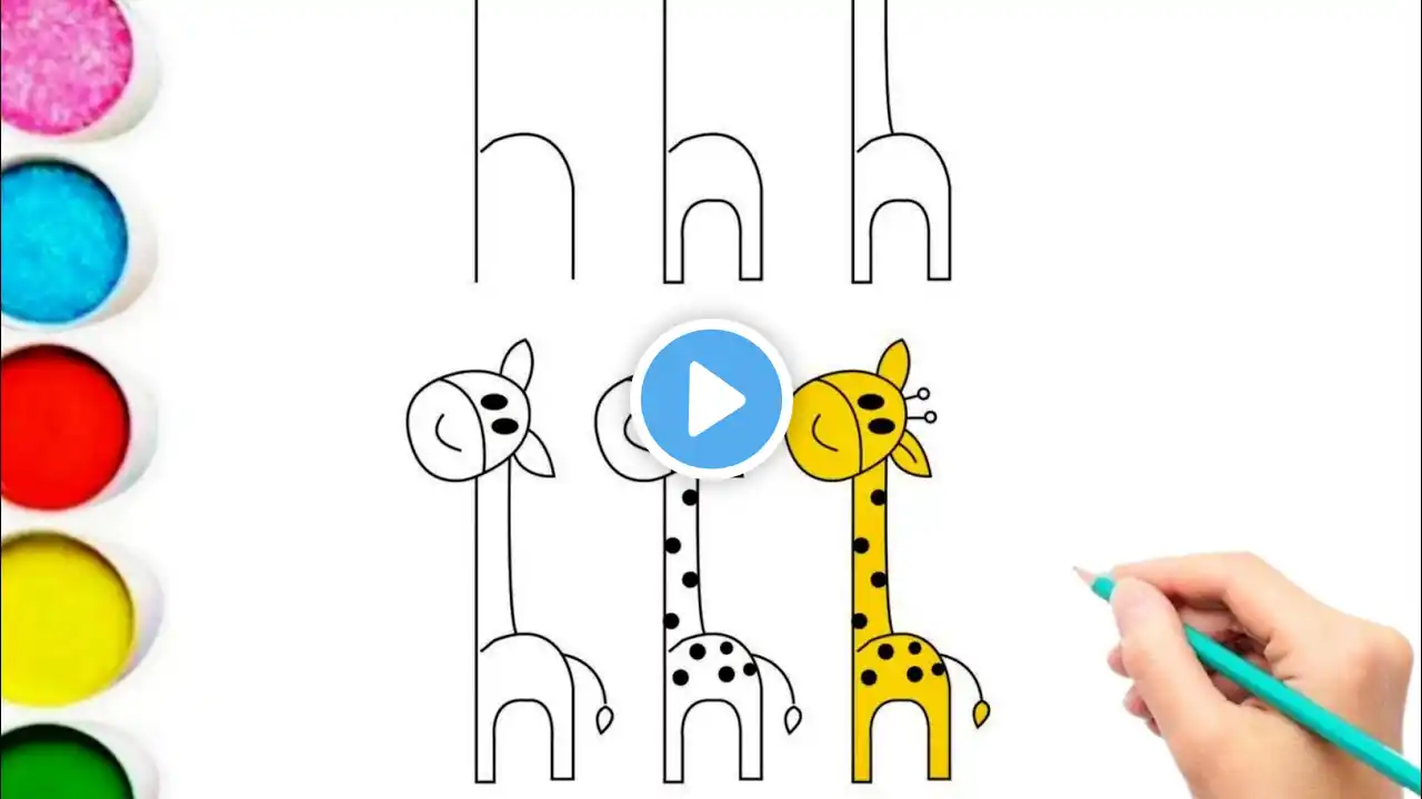 Easy Giraffe Drawing ✏️ | Viral Art Trick for Beginners!