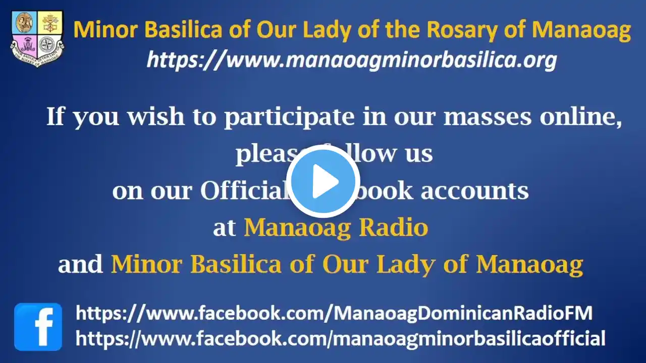 MANAOAG MASS -Solemnity of the Epiphany of the Lord - January 2, 2022/12:00 n.n.