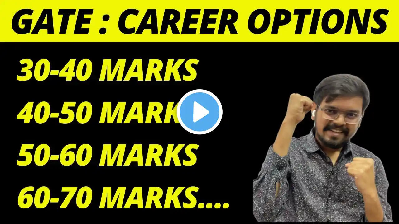 GATE : Career Options as per Marks / Score wise