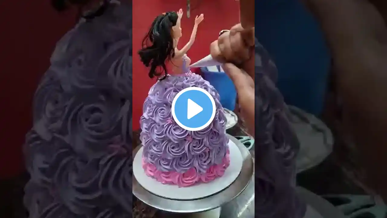 Barbie girl doll cake/ 3 pound doll cake #shorts #cake #bhojpuri #cakedesign