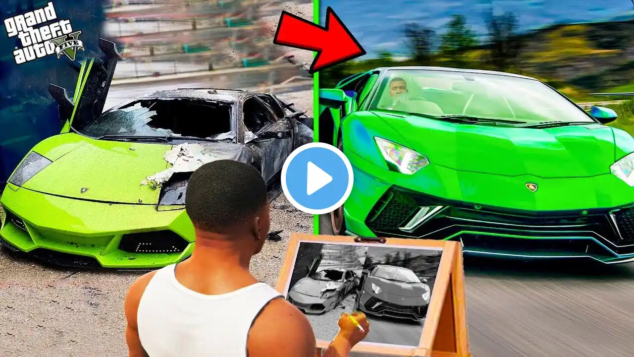 GTA 5 : Franklin Uses Magical Painting To Repair Lamborghini in GTA 5 ! (GTA 5 Mods)