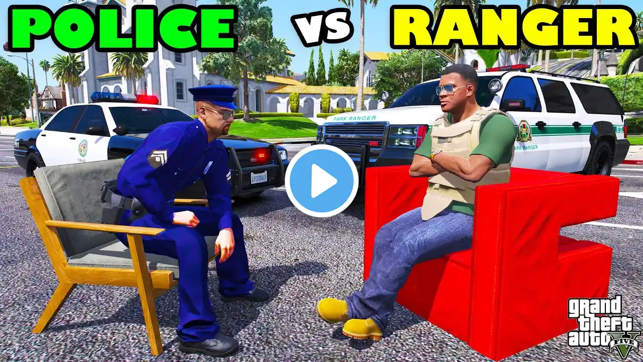 Franklin The Chief Ranger Officer vs Entire Police Force In GTA 5 | SHINCHAN and CHOP