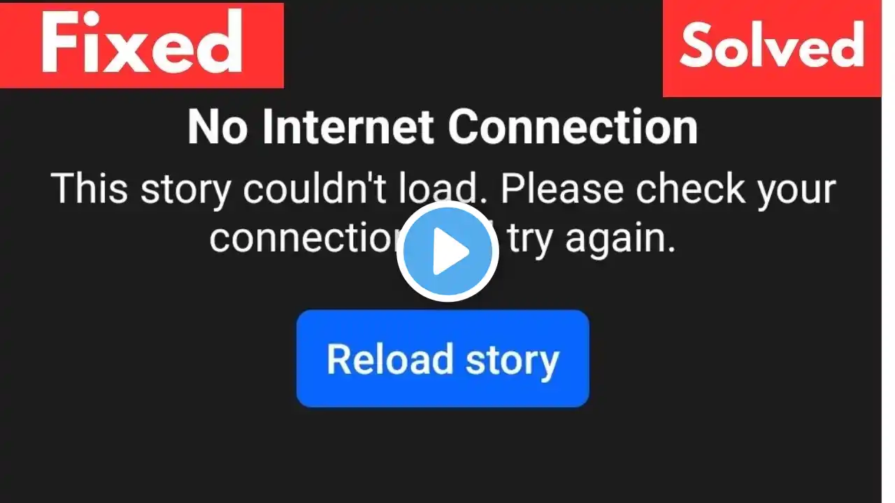 Fix Facebook Story Views Couldn't Load  Please Check Your Connection And Try Again Problem |