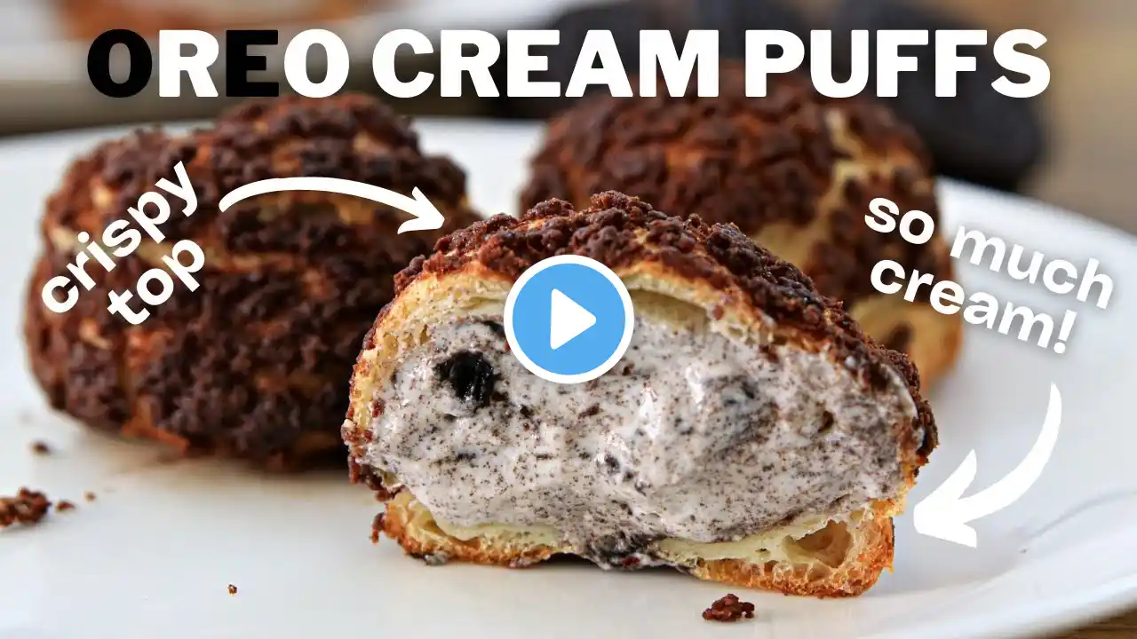 Oreo Cream Puffs Recipe | Choux au Craquelin