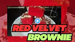 Red velvet brownie. With cream cheese