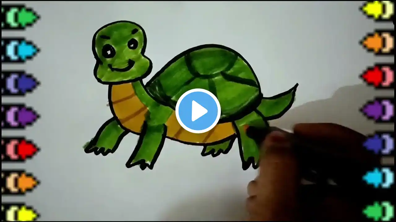 how to draw tortoise drawing easy step by step// Turtle Step by Step drawing|| Easy tortoise drawing