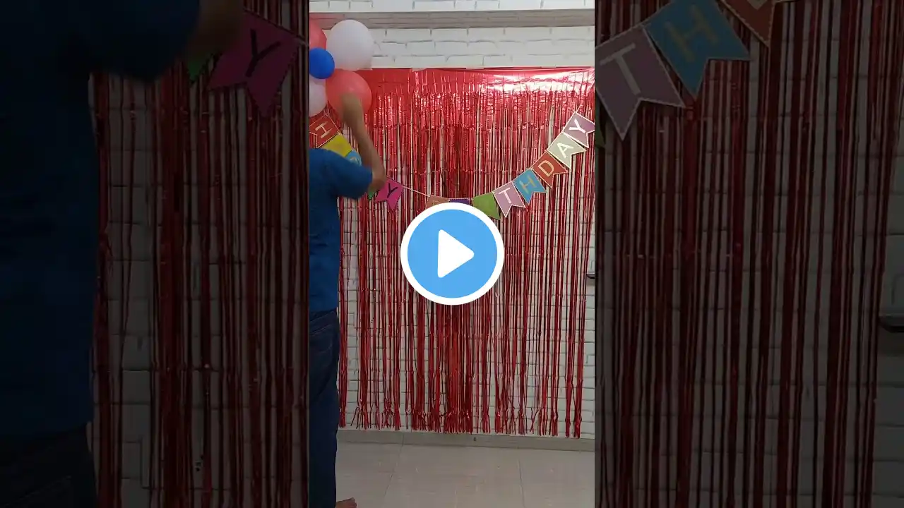 बर्थडे बलून डेकोरेशन सिर्फ 10 मिनट में | happy birthday balloon decoration | #shorts