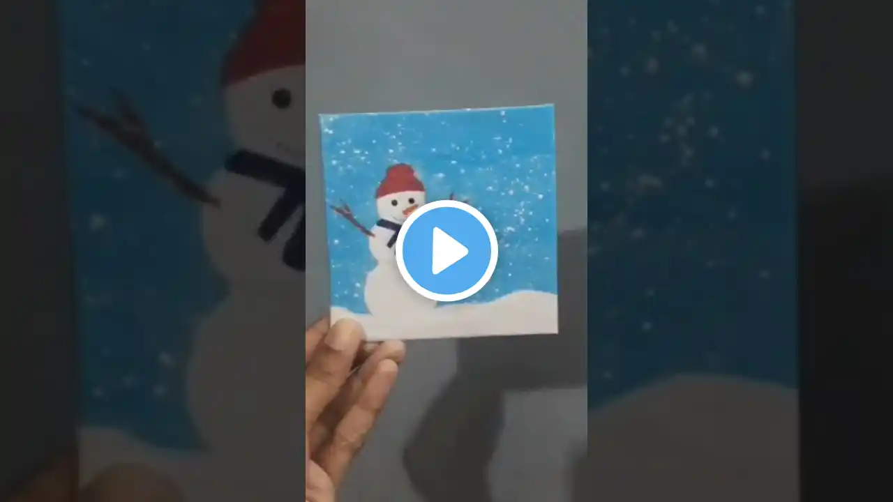 Cute snowman⛄painting#art #winter #snowman #drawing #cute #painting #blue  #christmas