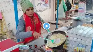 Street Style Omelette Recipe | Indian Street Food Magic | boiled egg masala onion style Street food