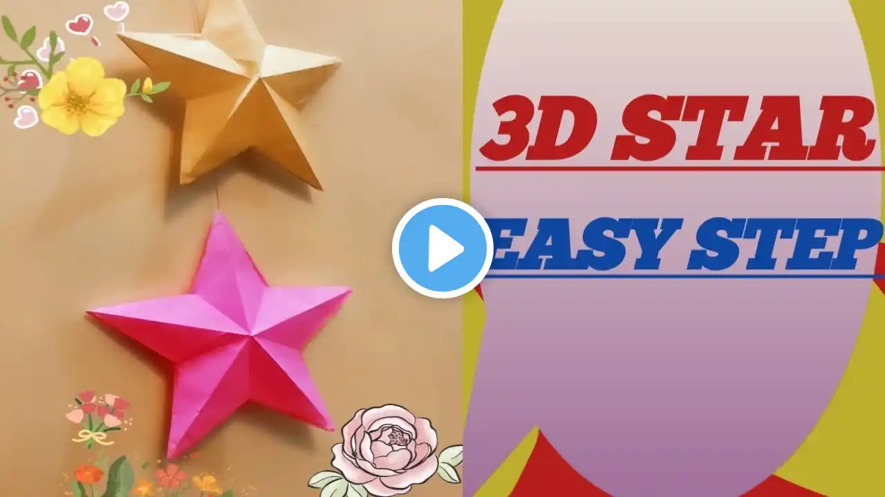 Easy Art and craft/How to make and Cut 3D Star/ How to make paper craft /DIY Paper Star ⭐✨