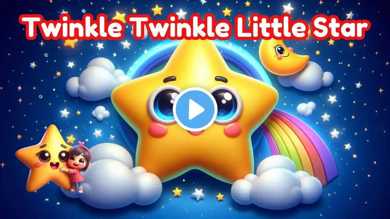 Twinkle Twinkle Little Star | Popular Nursery Rhyme Song for Kids | Bedtime Music and Animation