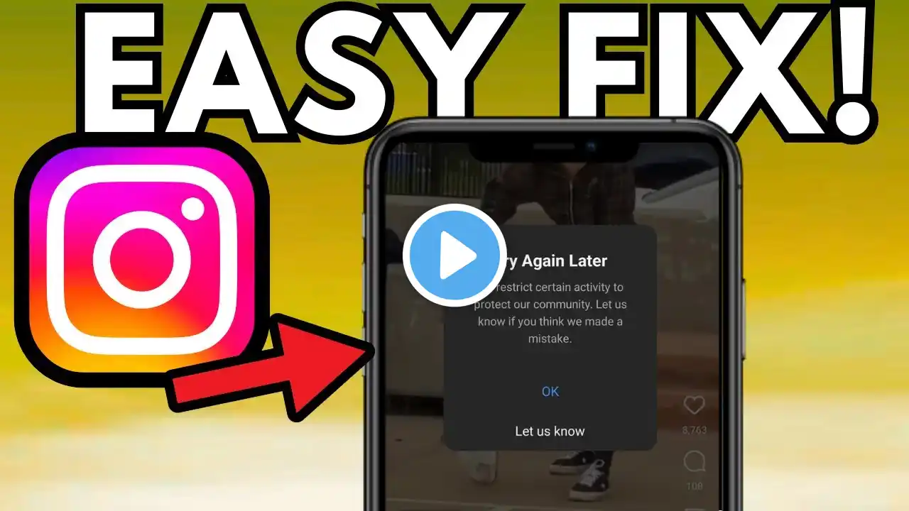 HOW TO FIX Try Again Later on Problem Instagram | instagram try again later error Restrict Activity