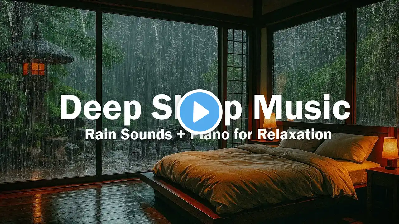 Relaxing Sleep Music | Relaxing Piano & Rain Sounds in Cozy Bedroom for Deep Sleep & Stress Relief