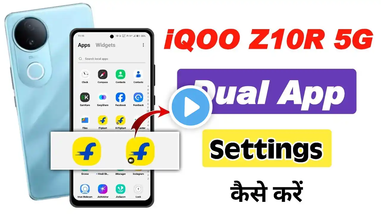 Iqoo z10r 5g me dual app kaise kare , how to app clone in iqoo z10r 5g, iqoo z10r dual app settings