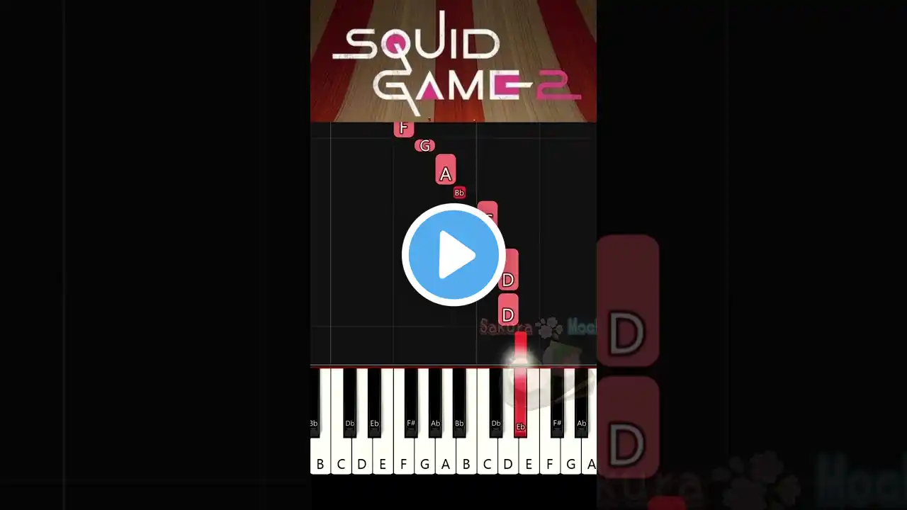 Squid Game2 Mingle Game Song “Round and Round” Piano Tutorial #shorts #piano