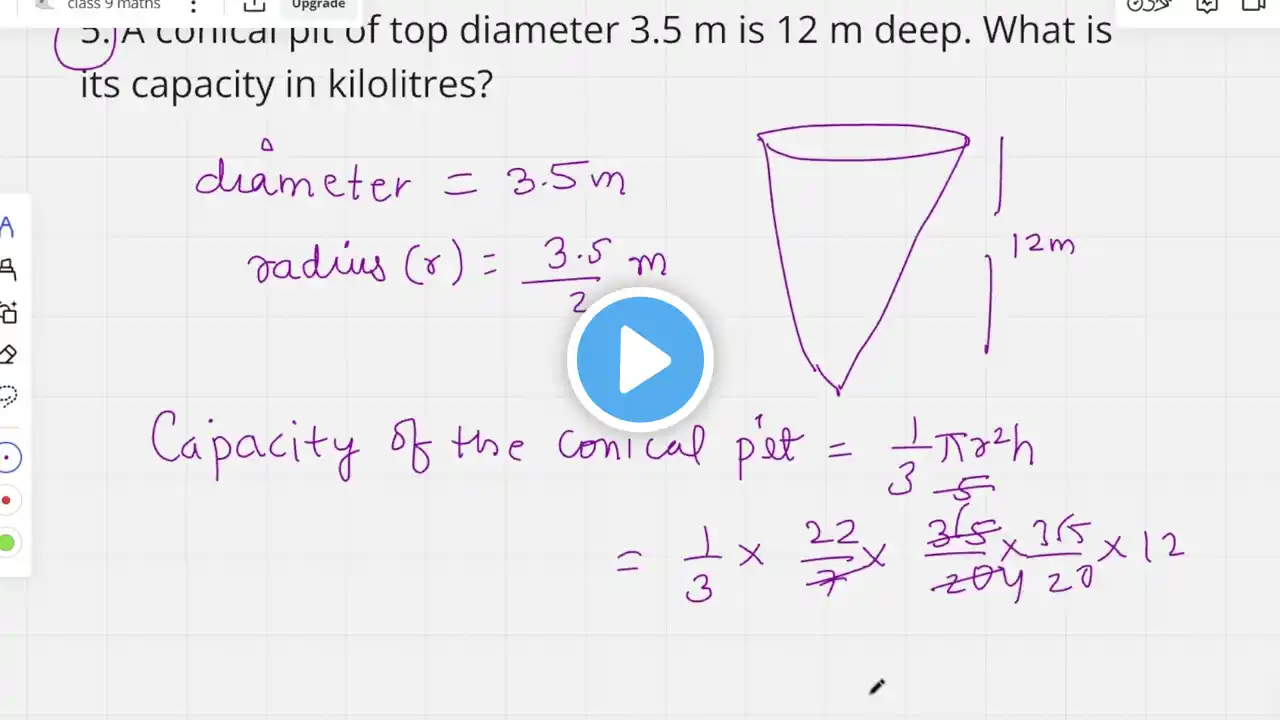 Ex - 11.3, Q5 Class 9 Maths (Surface Area and Volumes) || Step By Step Solutions