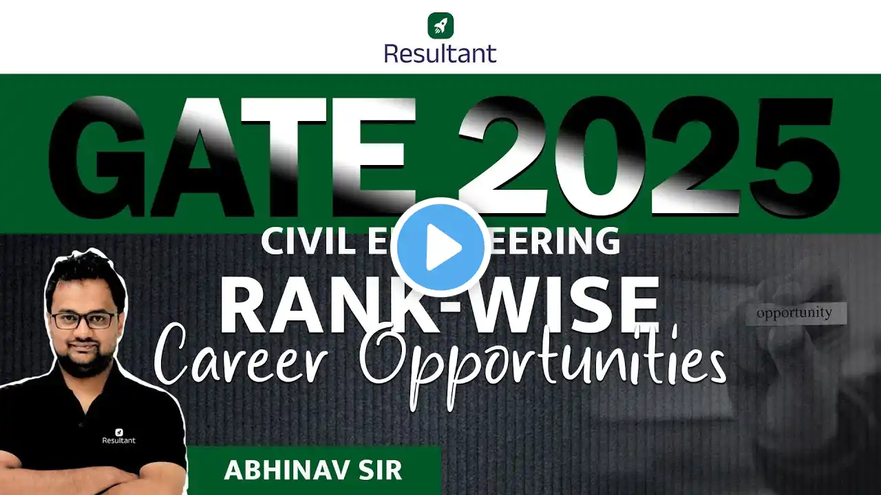 GATE 2025 Civil Engineering: Top Career Opportunities Based on Rank | By Abhinav Sir