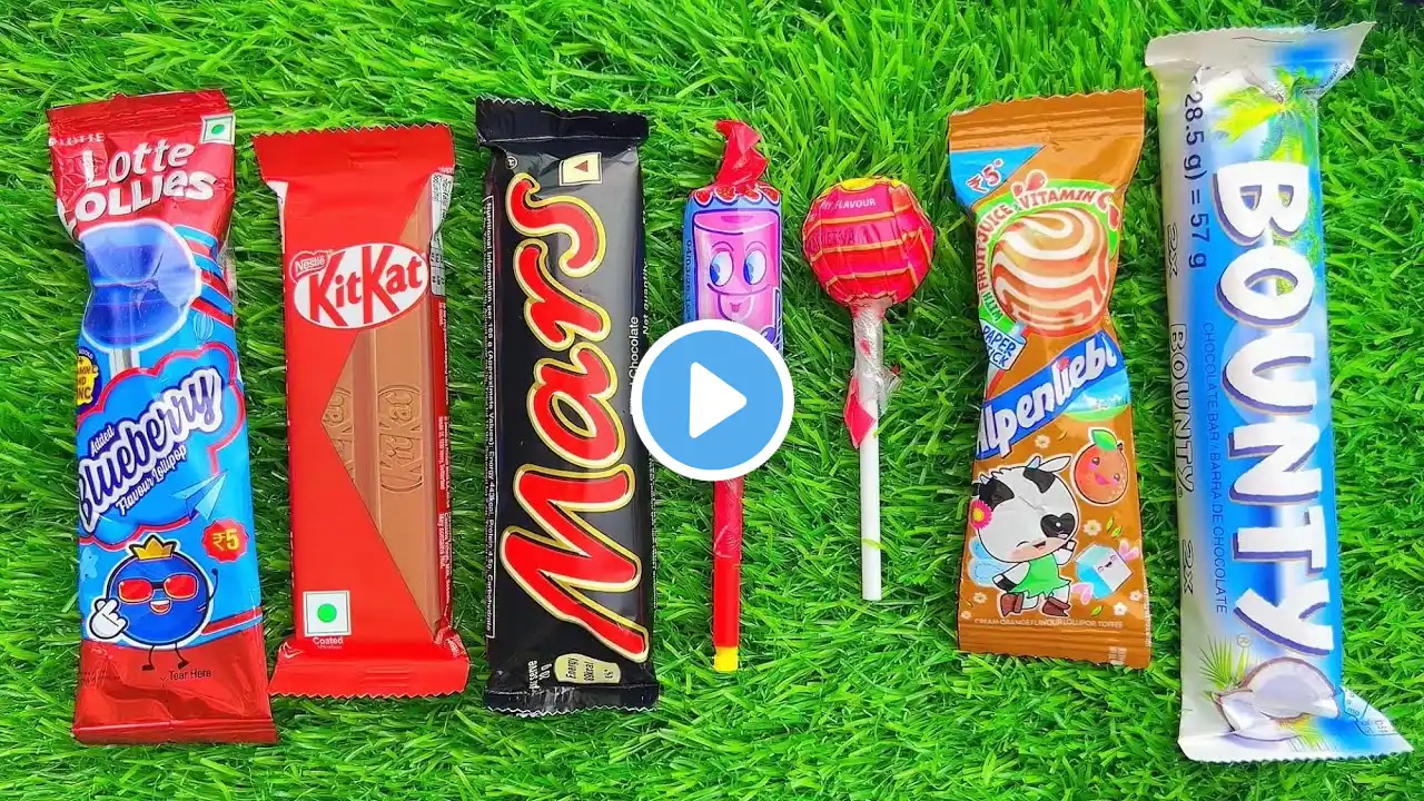 Satisfying video Asmr lollipops candy unboxing video Asmr opening video and chocolate gummy candy
