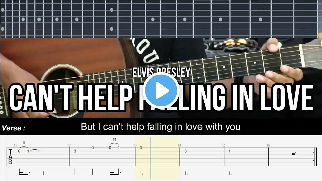 Can't Help Falling in Love - ELvis Presley | EASY Guitar Lessons TAB - Guitar Tutorial