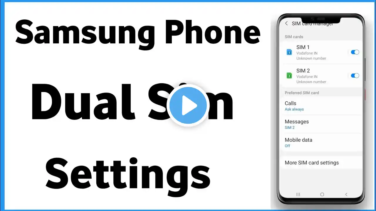 Dual Sim Settings | 2 Sim Card Settings | Samsung Sim Setting | Dual Sim Always On Samsung