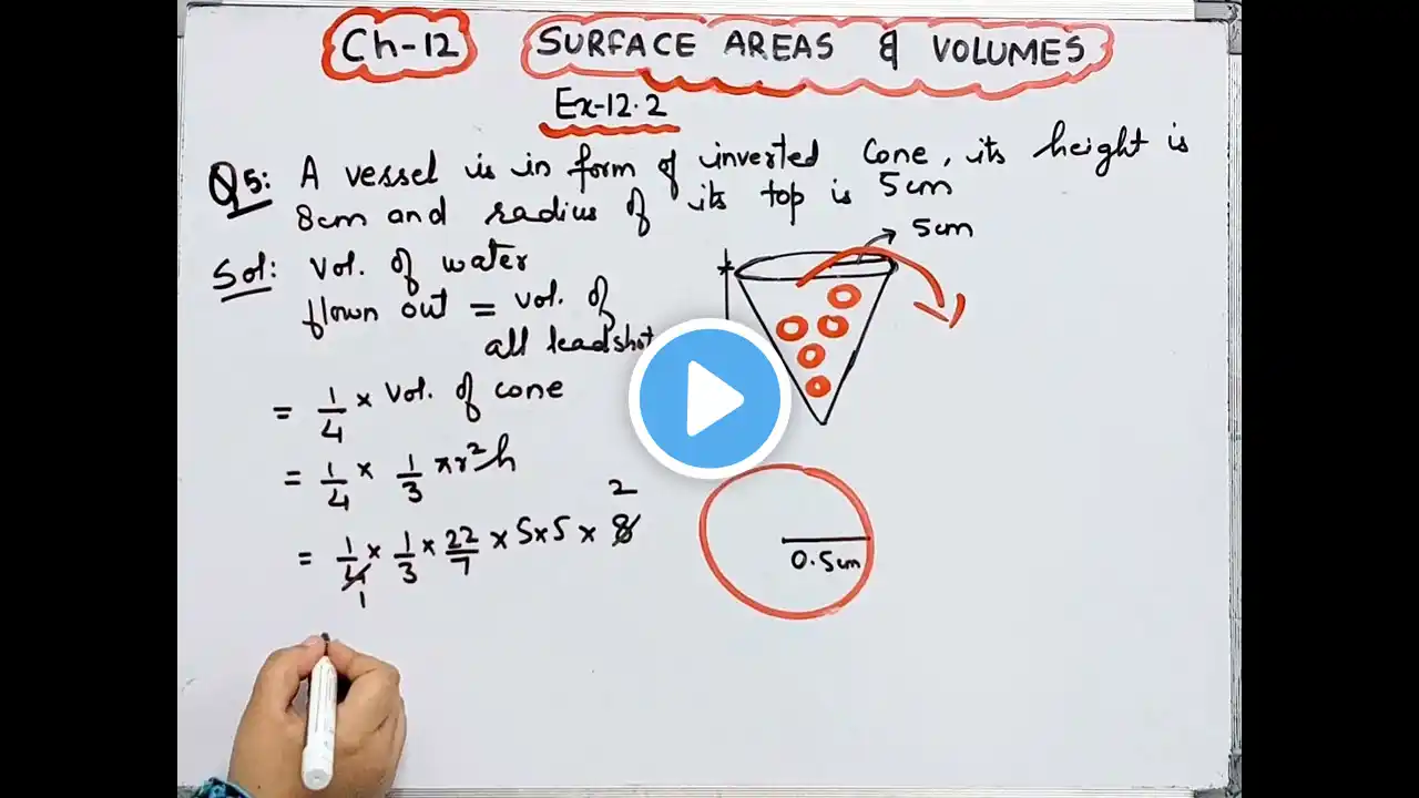 Q-5 I Ex 12.2 I Class 10 I Surface Areas and Volumes I Chapter 12 I NCERT I