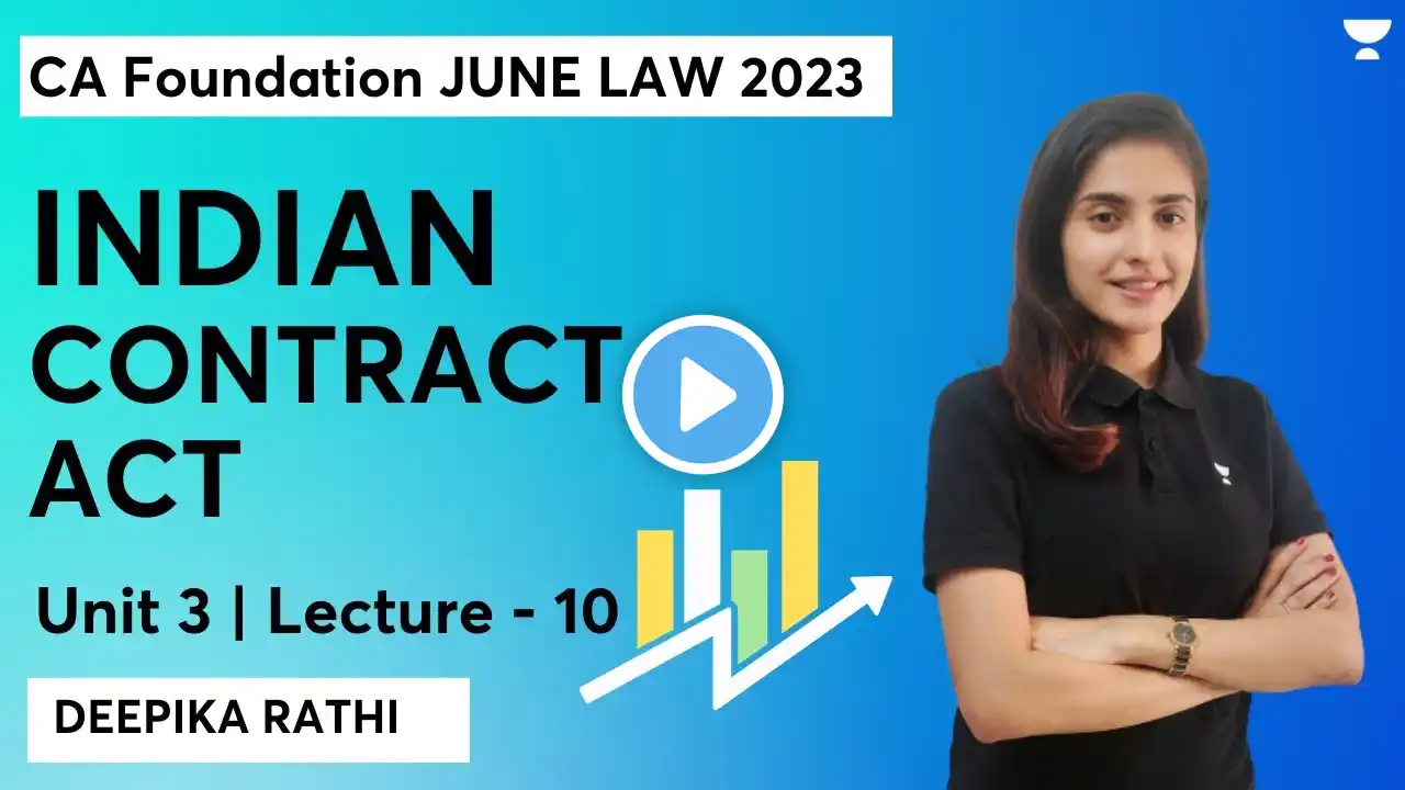 Indian contract Act | Unit 3 | Lecture 10 | CA Foundation Law | Deepika Rathi