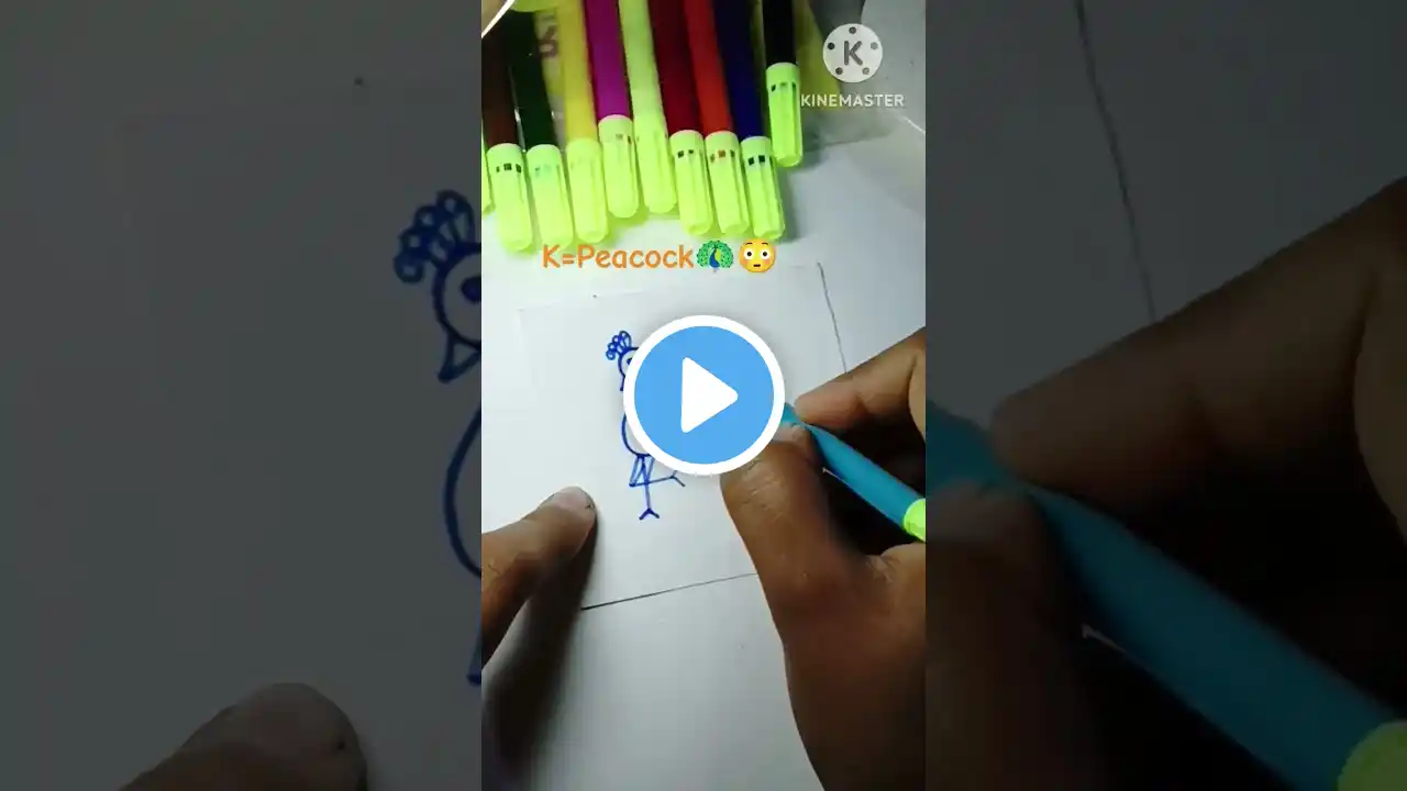 Draw A Easy Peacock 🦚 From Letter K😱