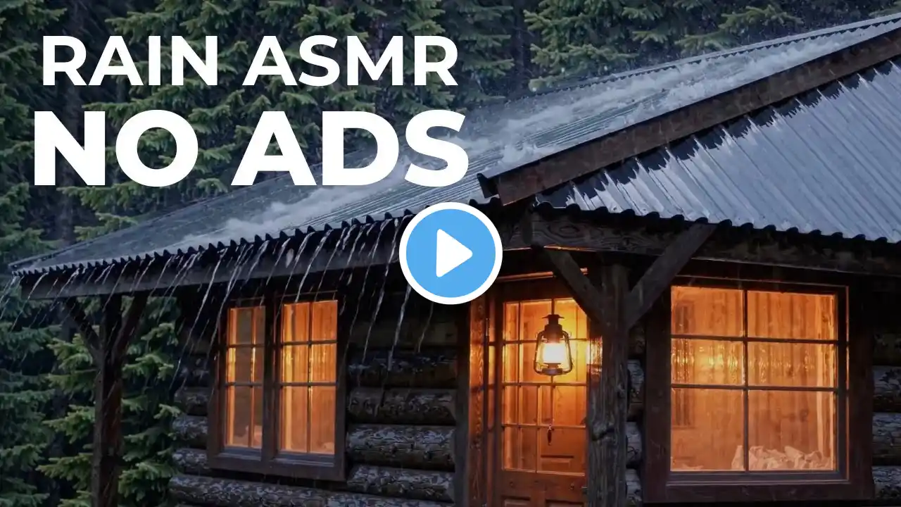 Cozy Cabin Rain ASMR 🌧️ | 8 Hours of Relaxing Rainfall on Metal Roof | Sleep & Study Ambience