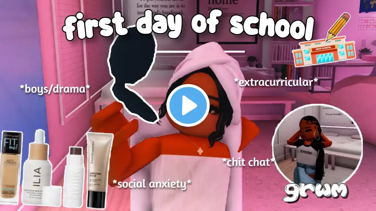 How I SURVIVED freshman year,chit chat GRWM for my FIRST DAY OF SCHOOL ♡bloxburg roleplay with voice