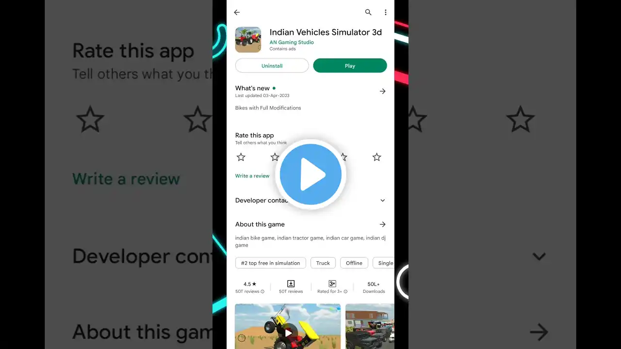 Indian tractor simulator game download #youtubeshorts #shorts #shortsfeed #trending #viral