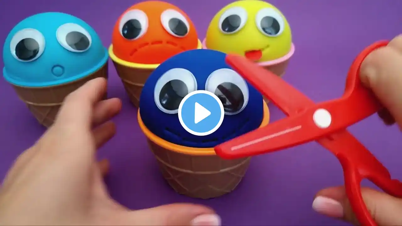 4 COLORS Play Doh Ice Cream Cups PJ MASKS Surprise Toys Peppa Pig Rebecca Rabbit LOL Surprise Eggs