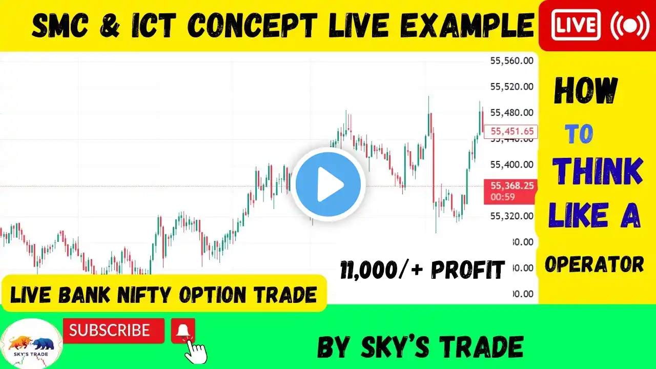 LIVE BANK NIFTY OPTION TRADE | HOW TO THINK LIKE A OPERATOR? SMC & ICT CONCEPT EXPLAIN IN SIMPLE WAY