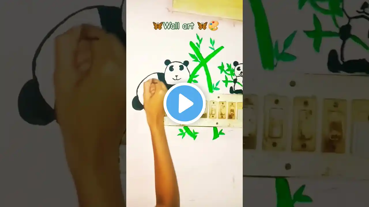 Cute Panda switchboard painting #shorts #art #youtubeshorts #painting #trending #viral #diy