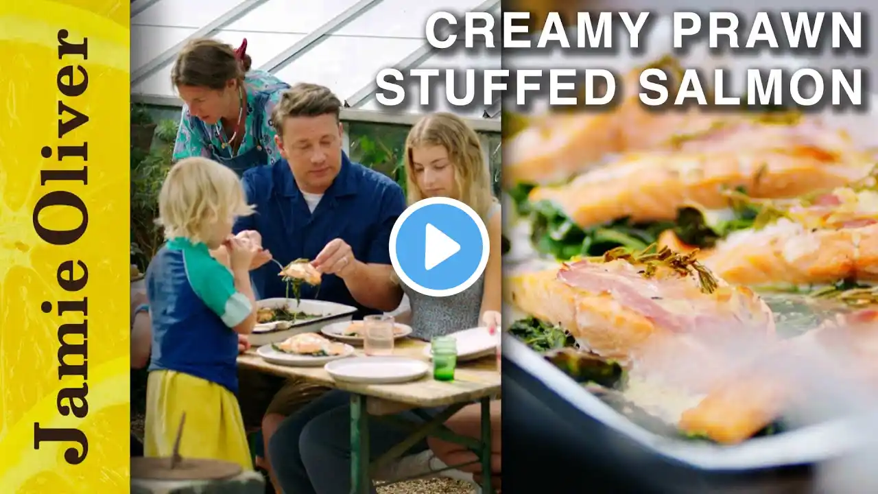 Creamy Prawn-Stuffed Salmon | Jamie: Keep Cooking Family Favourites