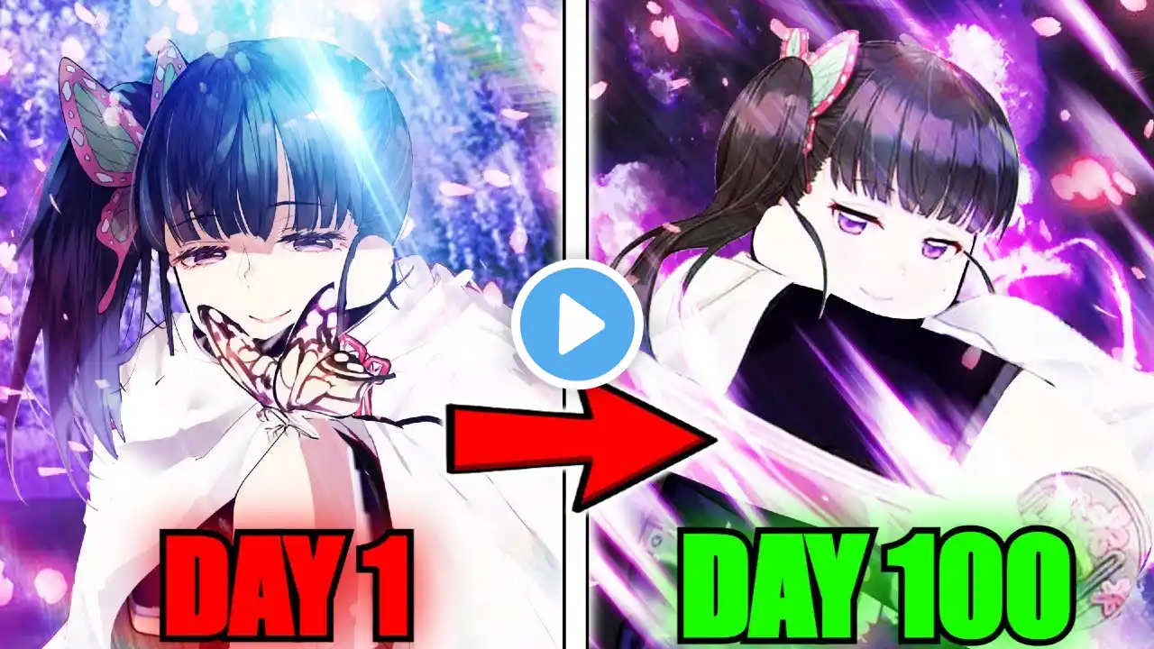 Spending 100 Days As Flower Breathing Kanao Tsuyuri In Demonfall...(Roblox)