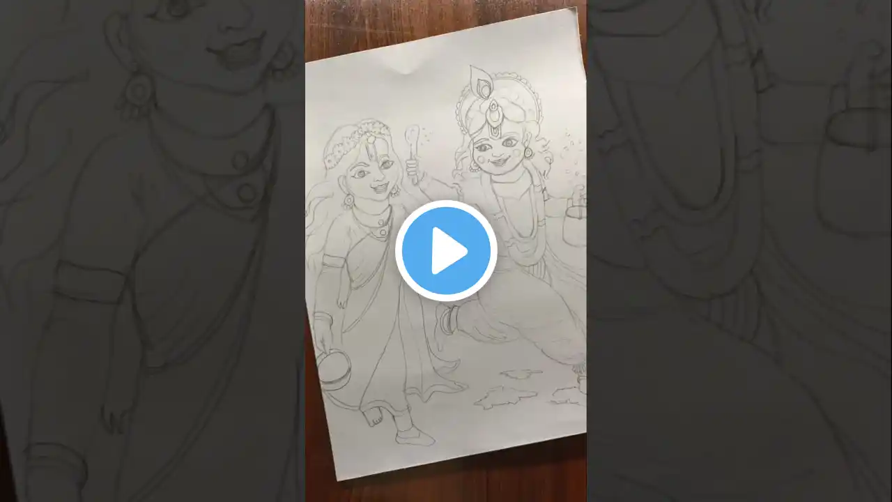 Holi drawing #radhekrishna easy drawing #ytshorts#trendingtren dong#viral#art