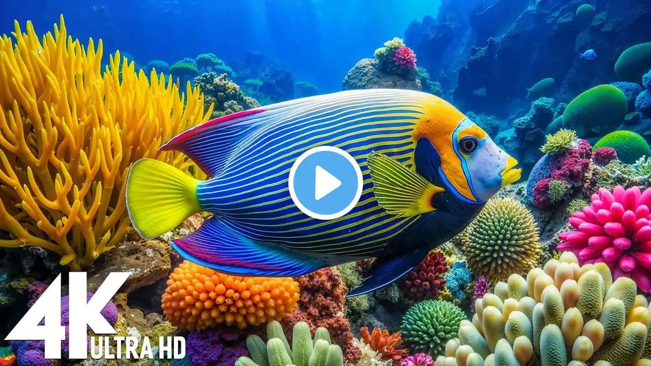 DREAM AQUARIUM 4K - Marvel at Sea Animals in The Best Aquarium | Fish Tank Sounds for Sleep, Study