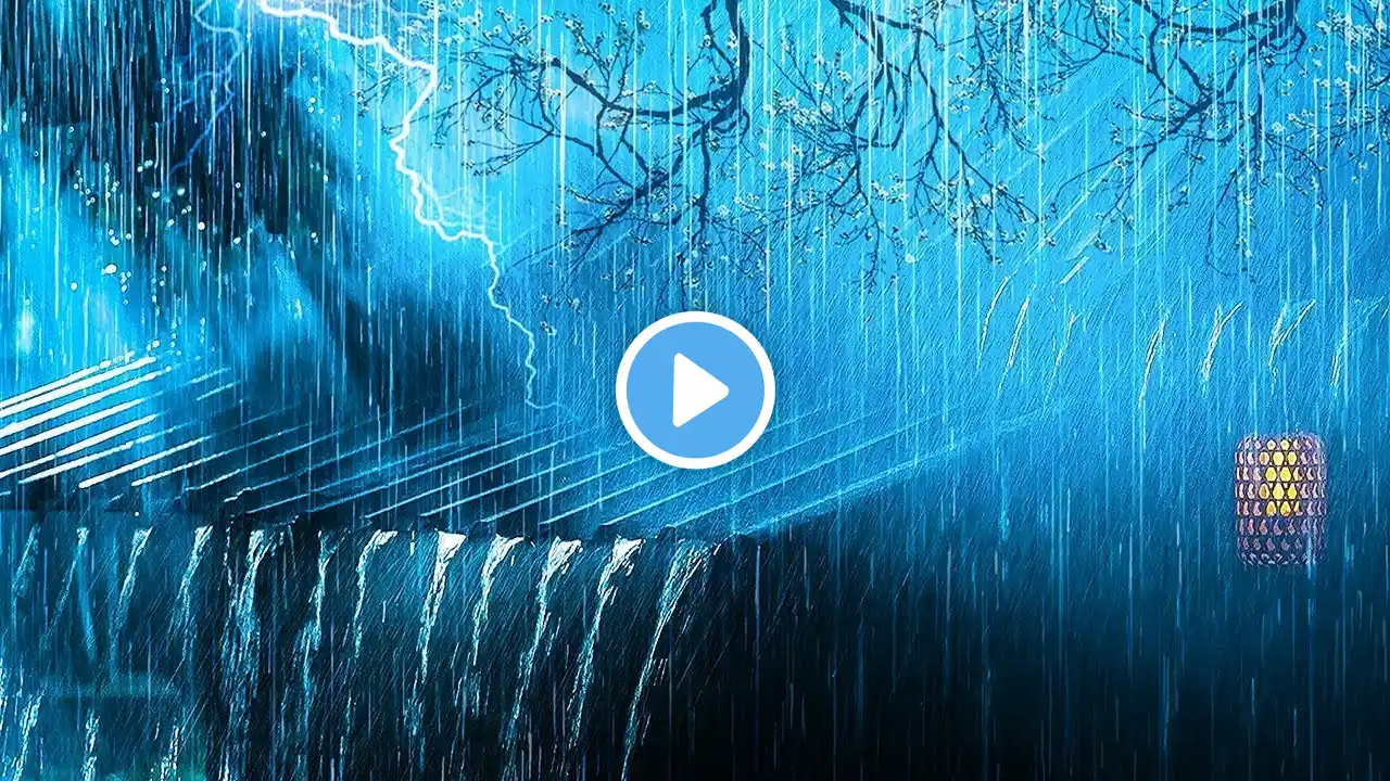 🔴 Relaxing Rain Sounds on Tin Roof for Deep Sleep, Heavy Rain and Thunder, Rain Sounds for Sleeping