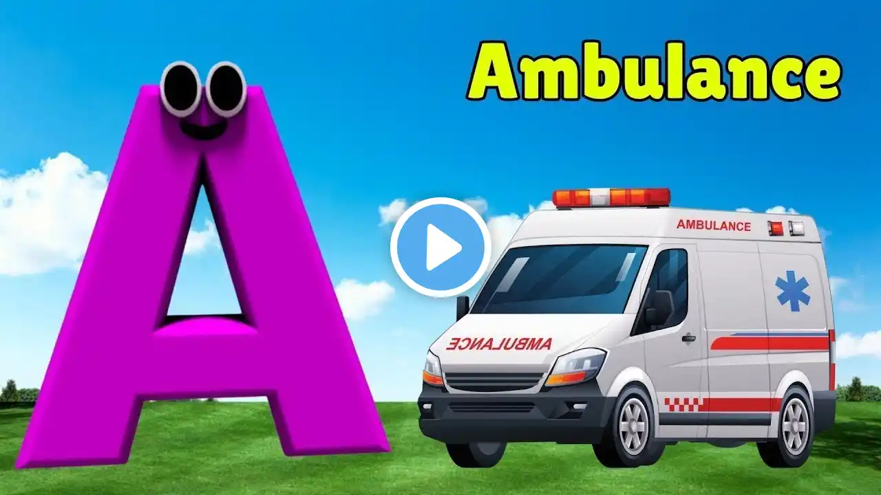 ABC Song Phonics, Transportation Song, ABC Song, Alphabet Educational Song A to Z for kids