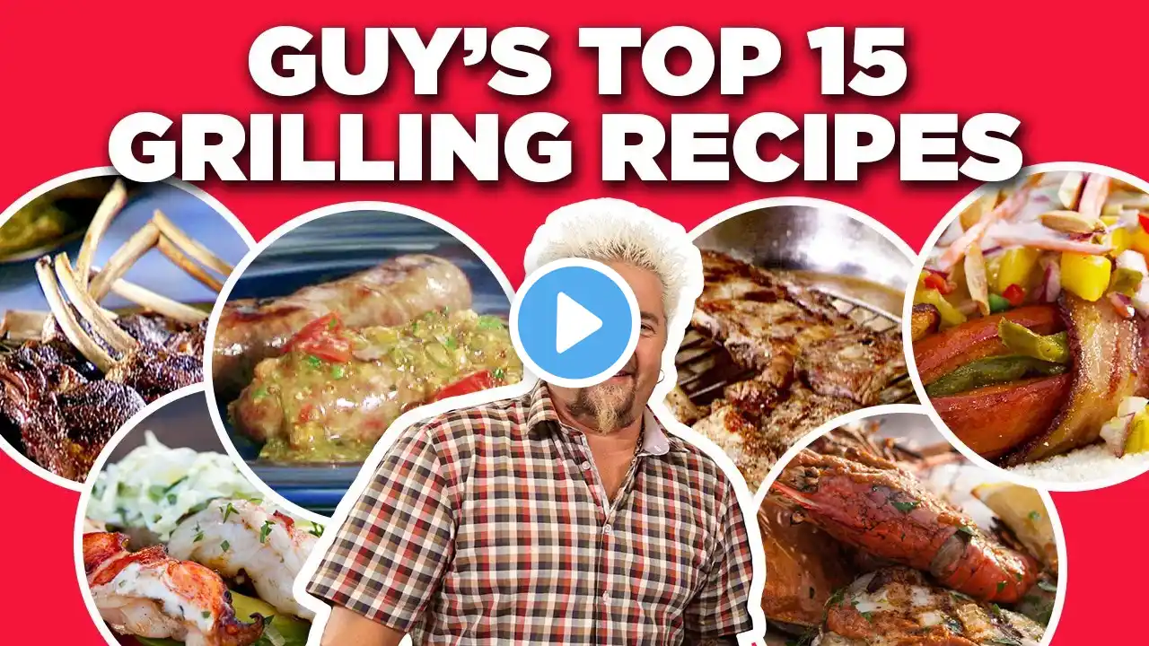 Guy Fieri’s Top 10 Grilling Recipe Videos 🔥 | Guy's Big Bite | Food Network