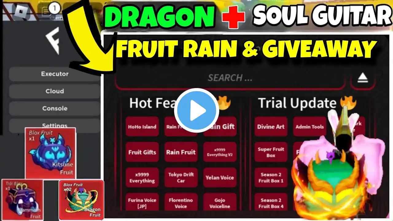 Script Blox Fruit Mobile REAL FRUIT RAIN , AUTO FARM & DRAGON FRUIT GIVEAWAY | Fluxus Delta Script