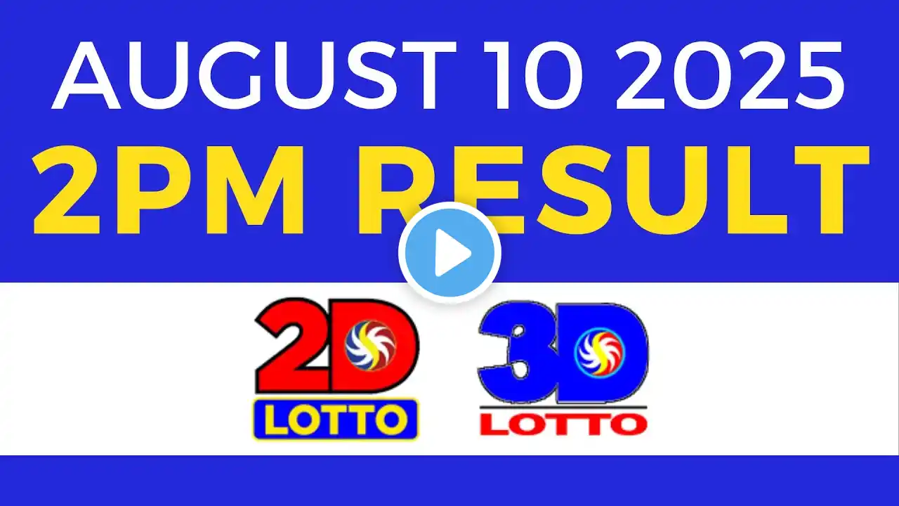 2pm Lotto Result Today Swertres Ez2 PCSO August 10 2025