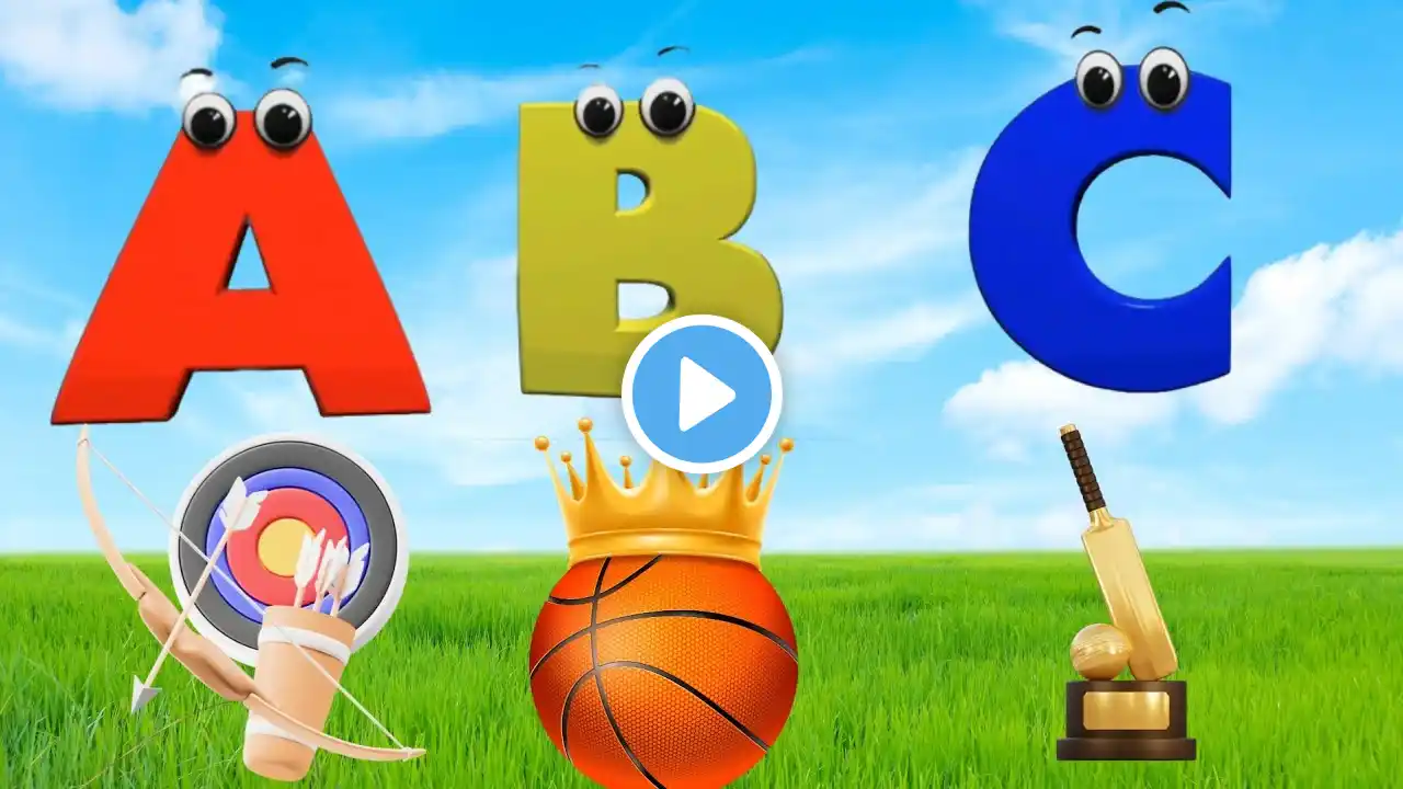 ABC Phonics Song , Sports Song , Sports phonics song for toddlers to learn alphabets, abc song