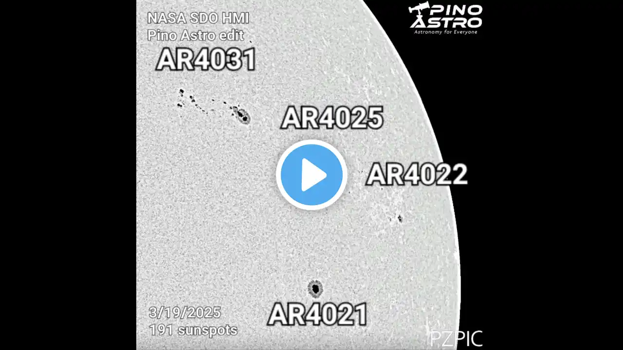Daily Sunspots: March 19, 2025 (3/19/25) #PinoAstro