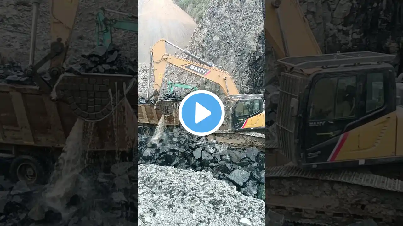 Sany Excavator Load Bharatbenz Truck #video #tatatruck #sany #bharatbenz #viral #jcb #youtubeshorts